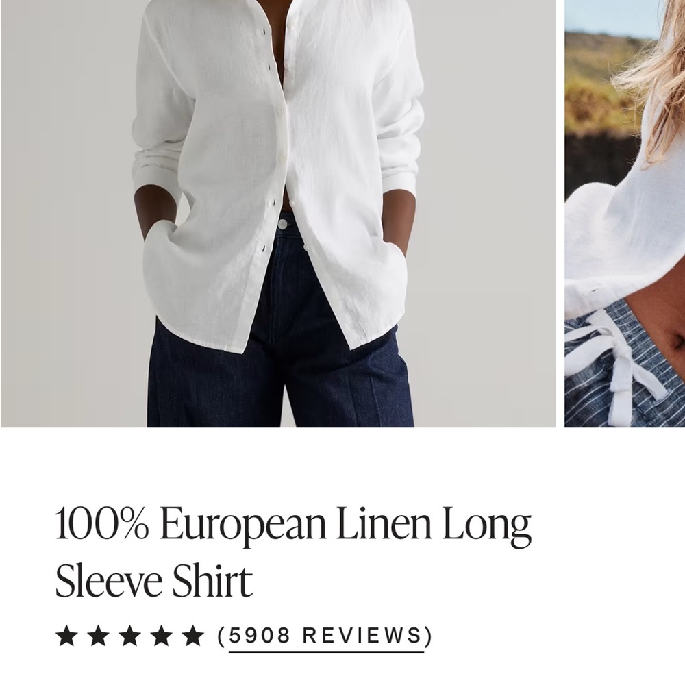 White Linen Long Sleeve Shirt